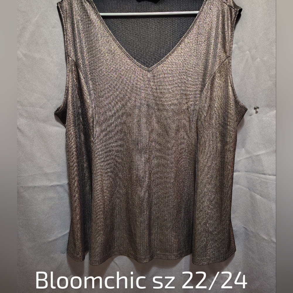 BloomChic Shimmering Metallic Tank Top